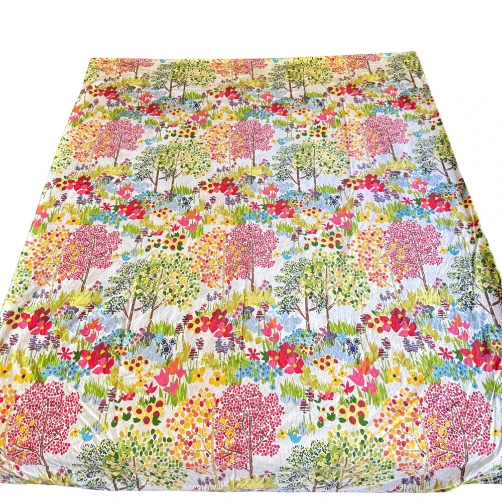 Pottery Barn Woodland Paint-By-Numbers Duvet Cover Twin Colorful Cotton